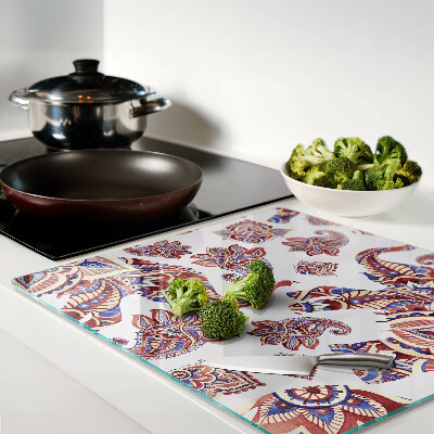 Tagliere in vetro Motivo paisley con fiori