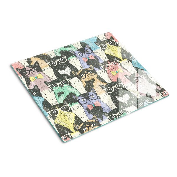 Tagliere in vetro Gatti con gli occhiali