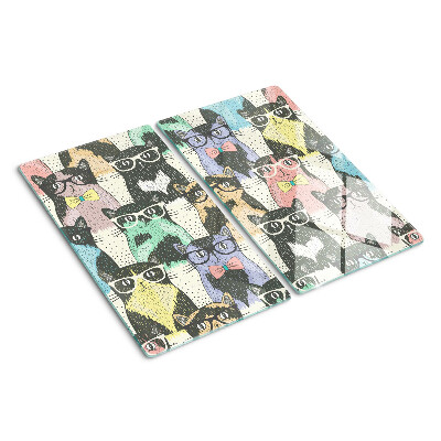 Tagliere in vetro Gatti con gli occhiali