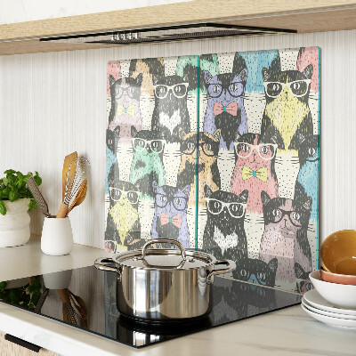 Tagliere in vetro Gatti con gli occhiali