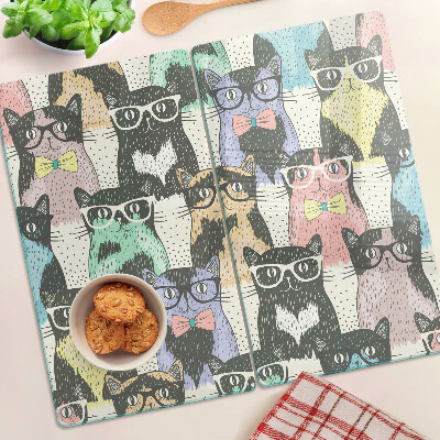 Tagliere in vetro Gatti con gli occhiali