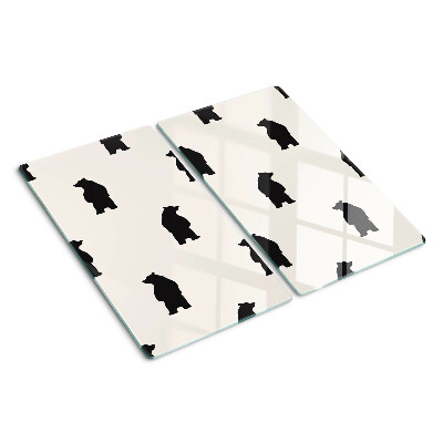 Tagliere in vetro temperato Sagome di orso