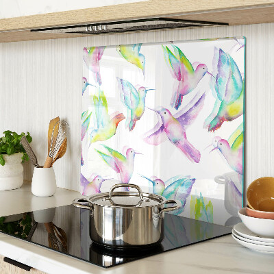 Tagliere in vetro Colibrì in stile acquerello
