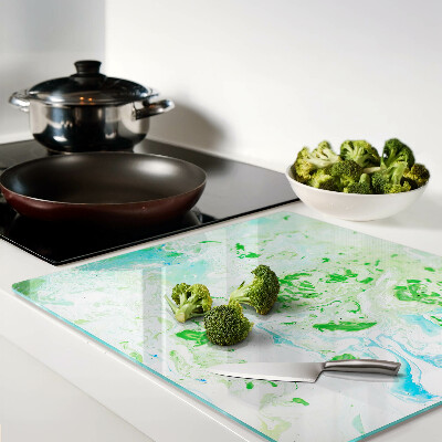 Tagliere in vetro temperato Vortici astratti in verde e blu