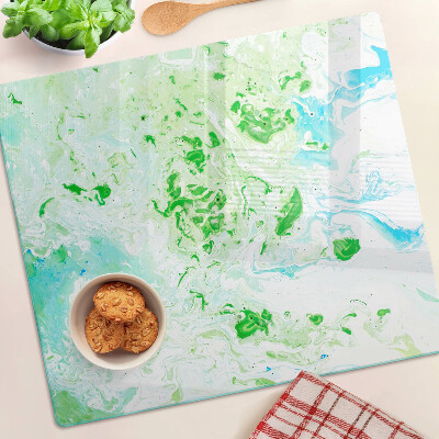 Tagliere in vetro temperato Vortici astratti in verde e blu