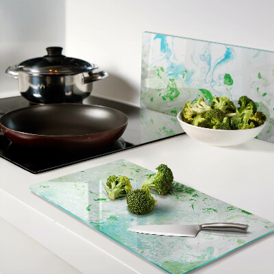 Tagliere in vetro temperato Vortici astratti in verde e blu