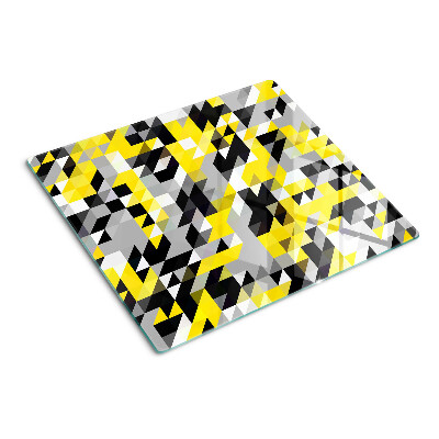 Tagliere in vetro temperato Geometria nei toni del giallo e del nero