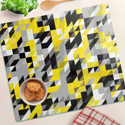 Tagliere in vetro temperato Geometria nei toni del giallo e del nero