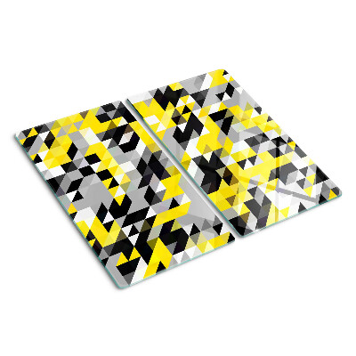 Tagliere in vetro temperato Geometria nei toni del giallo e del nero