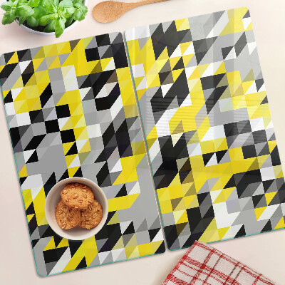 Tagliere in vetro temperato Geometria nei toni del giallo e del nero