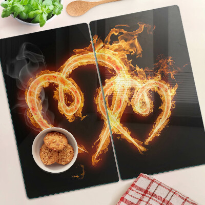 Tagliere in vetro Cuore ardente