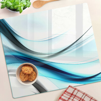Tagliere in vetro Onde nei toni del blu