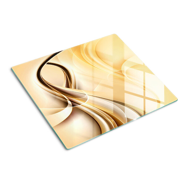 Tagliere in vetro Onde astratte nei toni del beige