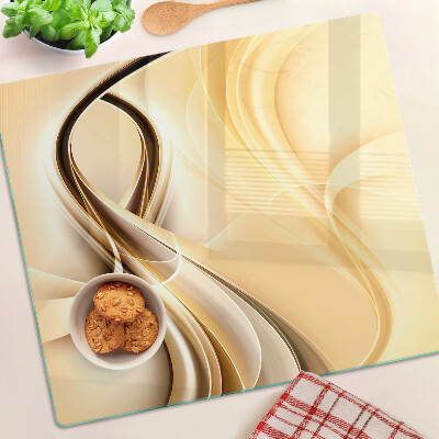 Tagliere in vetro Onde astratte nei toni del beige