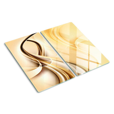 Tagliere in vetro Onde astratte nei toni del beige