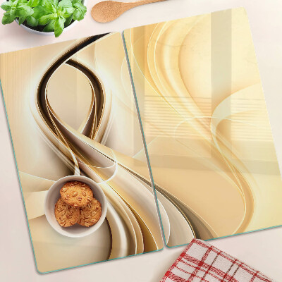 Tagliere in vetro Onde astratte nei toni del beige