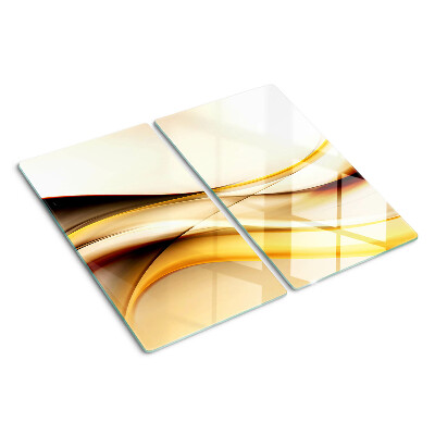 Tagliere in vetro temperato Onde astratte nei toni dell'oro