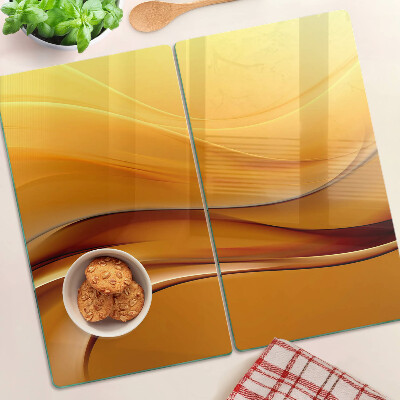 Tagliere in vetro temperato Onde nei toni dell'oro