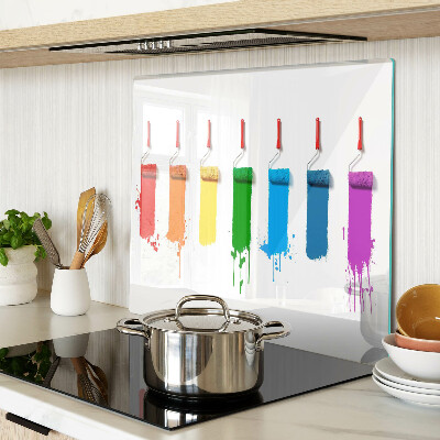 Tagliere in vetro temperato Un arcobaleno di colori nei pennelli