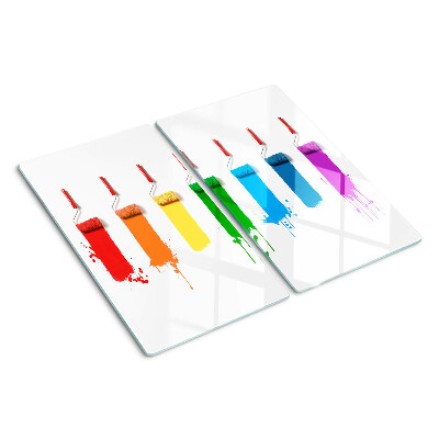 Tagliere in vetro temperato Un arcobaleno di colori nei pennelli