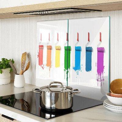 Tagliere in vetro temperato Un arcobaleno di colori nei pennelli