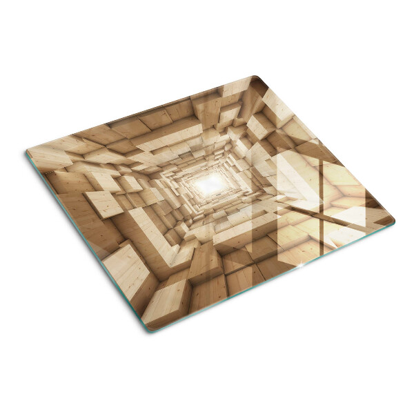 Tagliere in vetro temperato Interno di un tunnel di legno