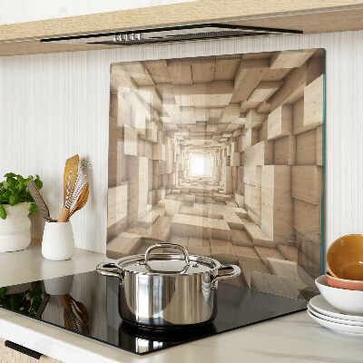 Tagliere in vetro temperato Interno di un tunnel di legno