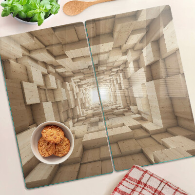 Tagliere in vetro temperato Interno di un tunnel di legno