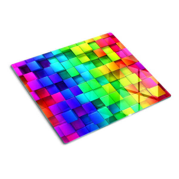 Tagliere in vetro Quadrati arcobaleno in un mosaico