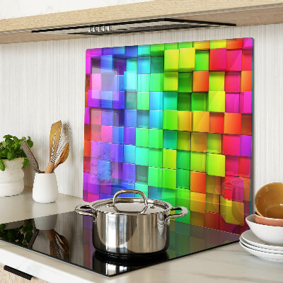 Tagliere in vetro Quadrati arcobaleno in un mosaico