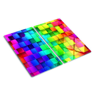 Tagliere in vetro Quadrati arcobaleno in un mosaico
