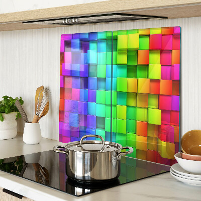 Tagliere in vetro Quadrati arcobaleno in un mosaico