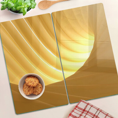 Tagliere in vetro Onde e finestre dorate