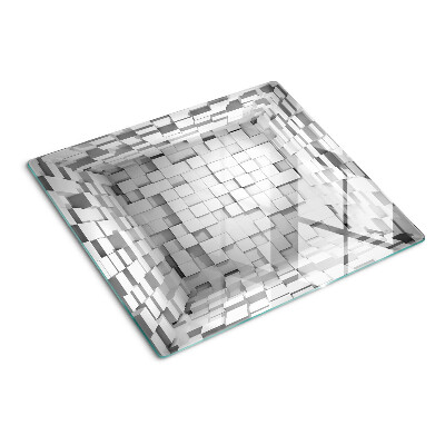 Tagliere in vetro temperato Mosaico grigio e bianco