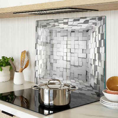 Tagliere in vetro temperato Mosaico grigio e bianco