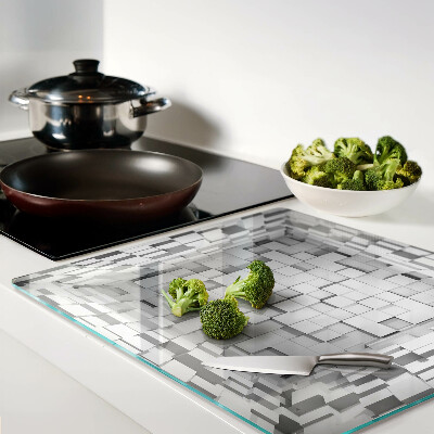 Tagliere in vetro temperato Mosaico grigio e bianco