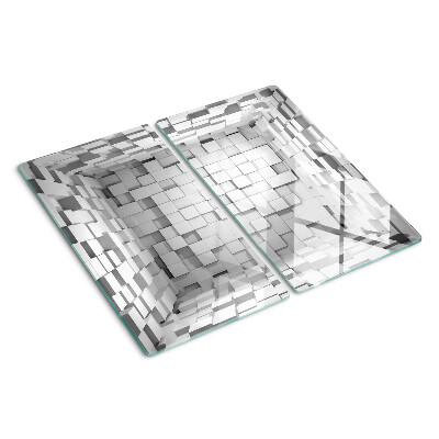 Tagliere in vetro temperato Mosaico grigio e bianco