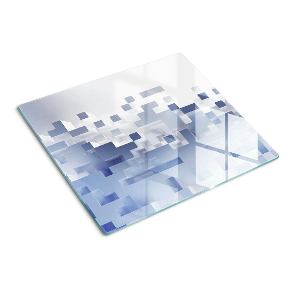 Tagliere in vetro temperato Motivi geometrici nei toni del blu