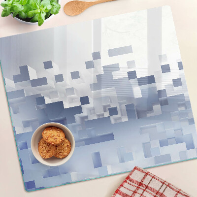 Tagliere in vetro temperato Motivi geometrici nei toni del blu