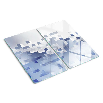 Tagliere in vetro temperato Motivi geometrici nei toni del blu