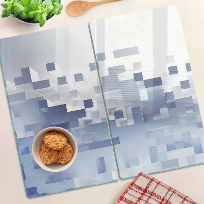 Tagliere in vetro temperato Motivi geometrici nei toni del blu