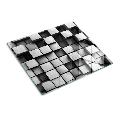 Tagliere in vetro temperato Motivi geometrici in tonalità di grigio