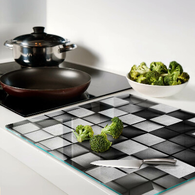 Tagliere in vetro temperato Motivi geometrici in tonalità di grigio
