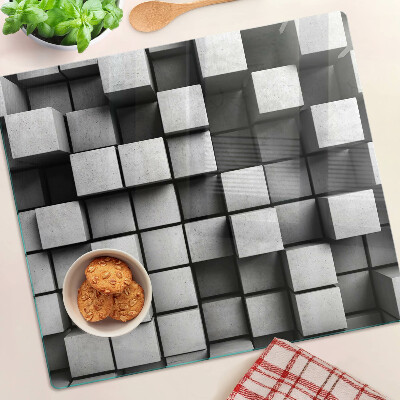 Tagliere in vetro temperato Motivi geometrici in tonalità di grigio