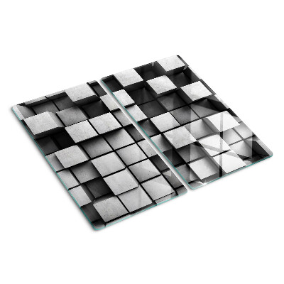 Tagliere in vetro temperato Motivi geometrici in tonalità di grigio