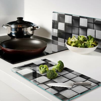 Tagliere in vetro temperato Motivi geometrici in tonalità di grigio
