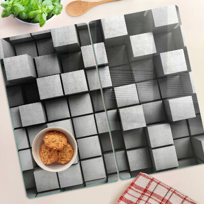 Tagliere in vetro temperato Motivi geometrici in tonalità di grigio