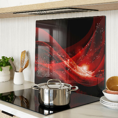 Tagliere in vetro Onde rosse con effetto luce