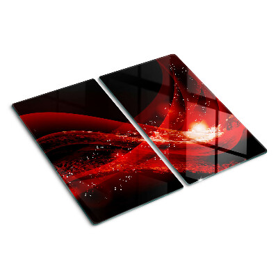 Tagliere in vetro Onde rosse con effetto luce