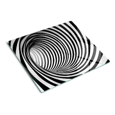 Tagliere in vetro temperato Motivo a spirale nei toni del bianco e del nero